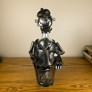 Metal Golfer Wine Bottle Holder w/ Lights – Fun Gift Decor